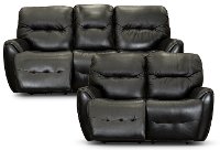 Black Leather-Match Power Reclining Living Room Set - Blaise-5