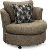 Casual Contemporary Pine Tweed Swivel Chair - Emerson