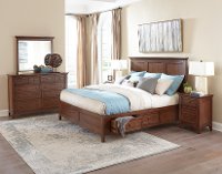 Casual Classic Brown 4 Piece Queen Bedroom Set - St. Mortiz