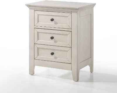 Casual Classic Rustic White Nightstand - St. Mortiz