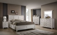 Casual Classic Rustic White 6 Piece King Bedroom Set - St. Mortiz