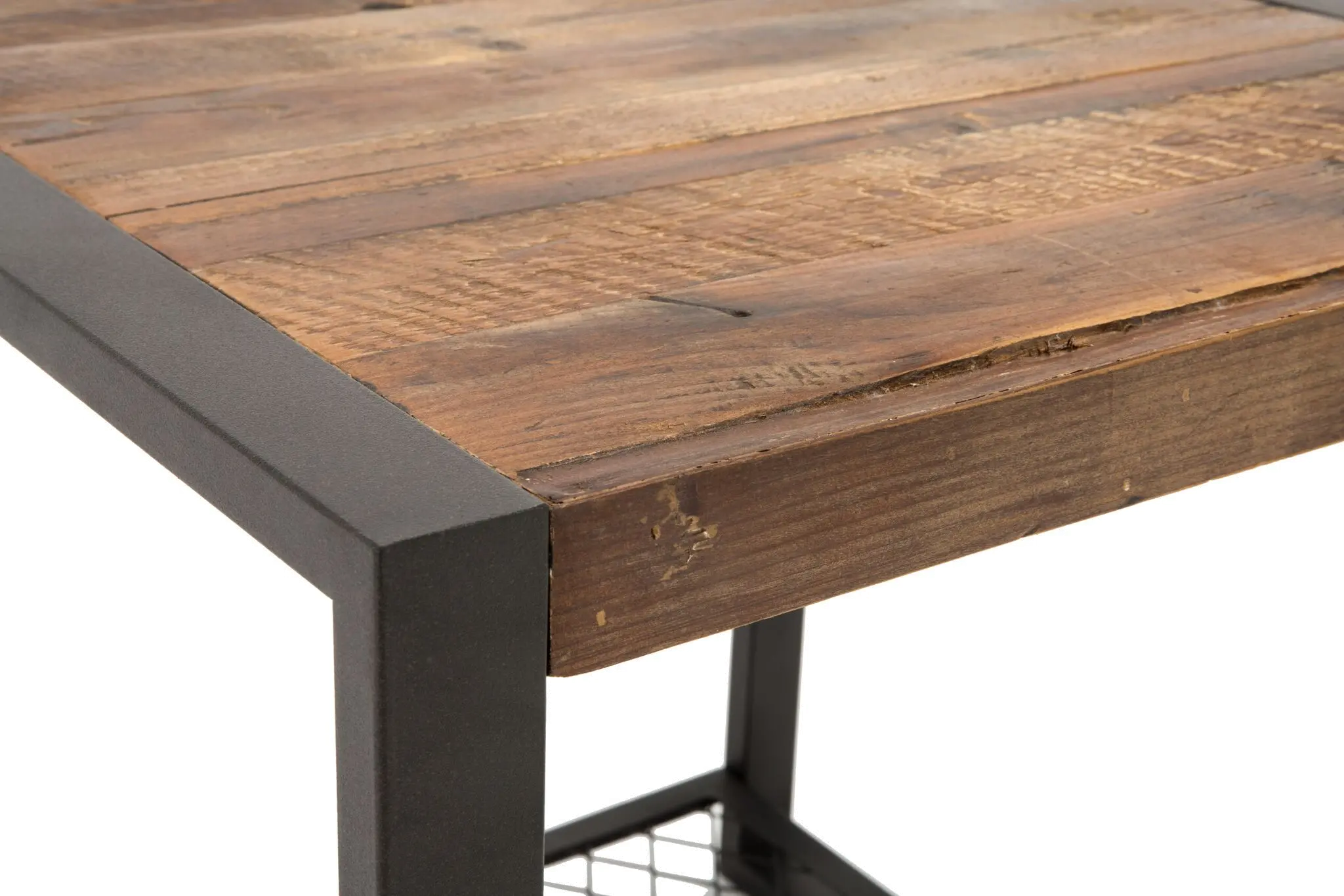 Metal/ Reclaimed Wood End Table - Brixton-4