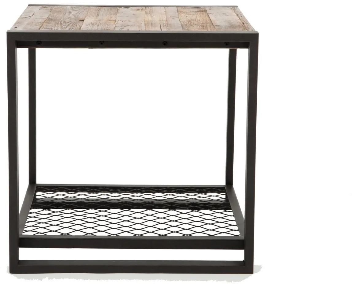 Metal/ Reclaimed Wood End Table - Brixton-8