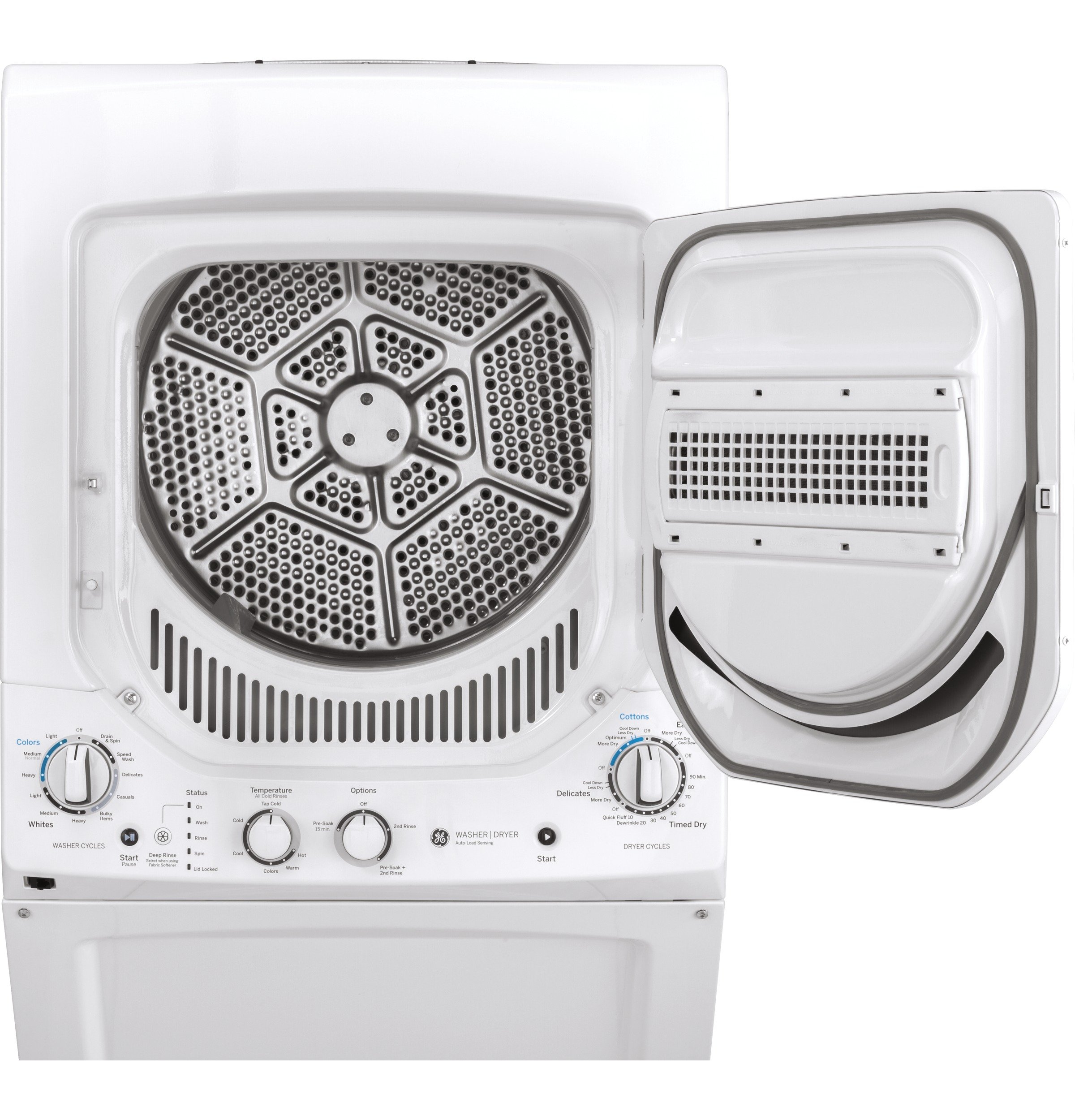 GUD24ESSMWW GE Spacemaker Washer and Electric Dryer Pair - White-3