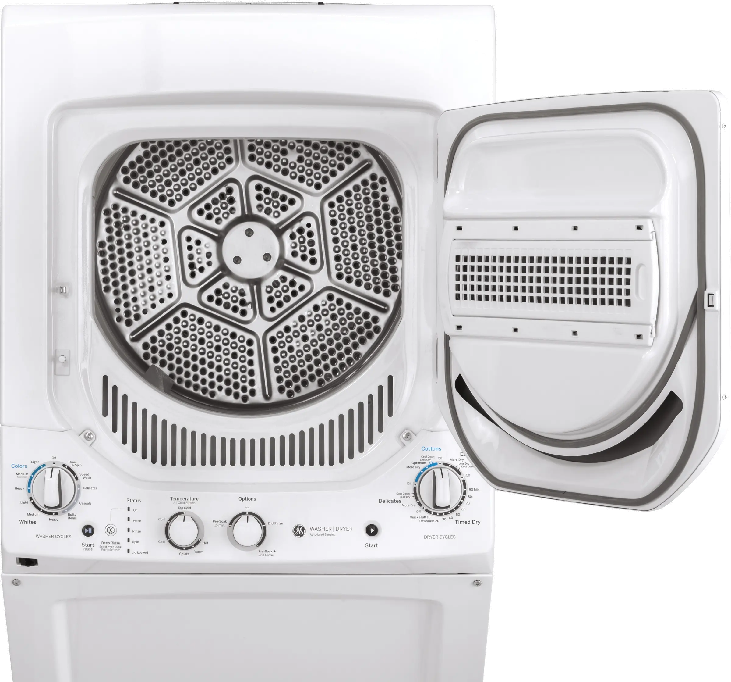 GUD24ESSMWW GE Spacemaker Washer and Electric Dryer Pair - White-3