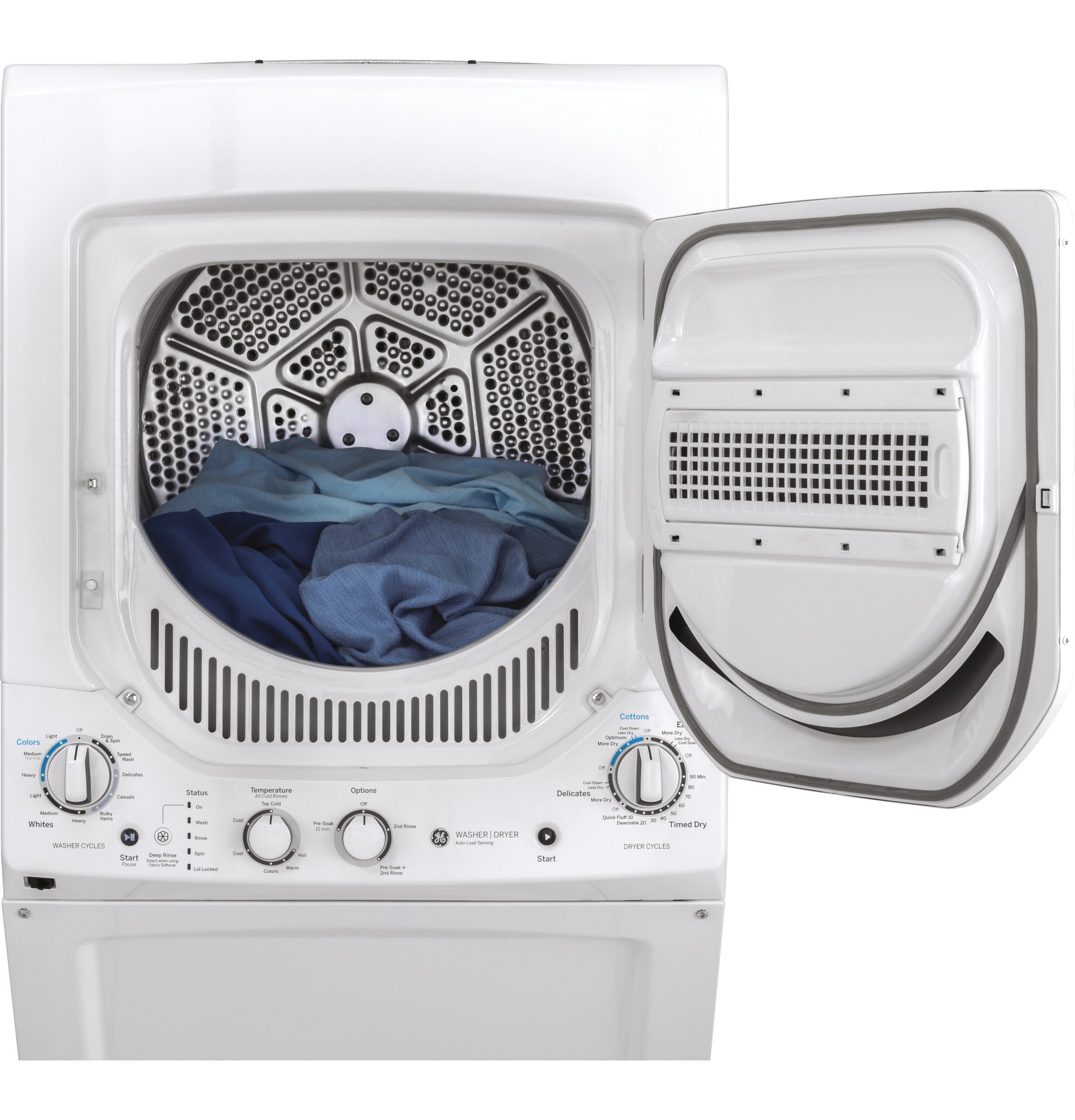 GUD24ESSMWW GE Spacemaker Washer and Electric Dryer Pair - White-5