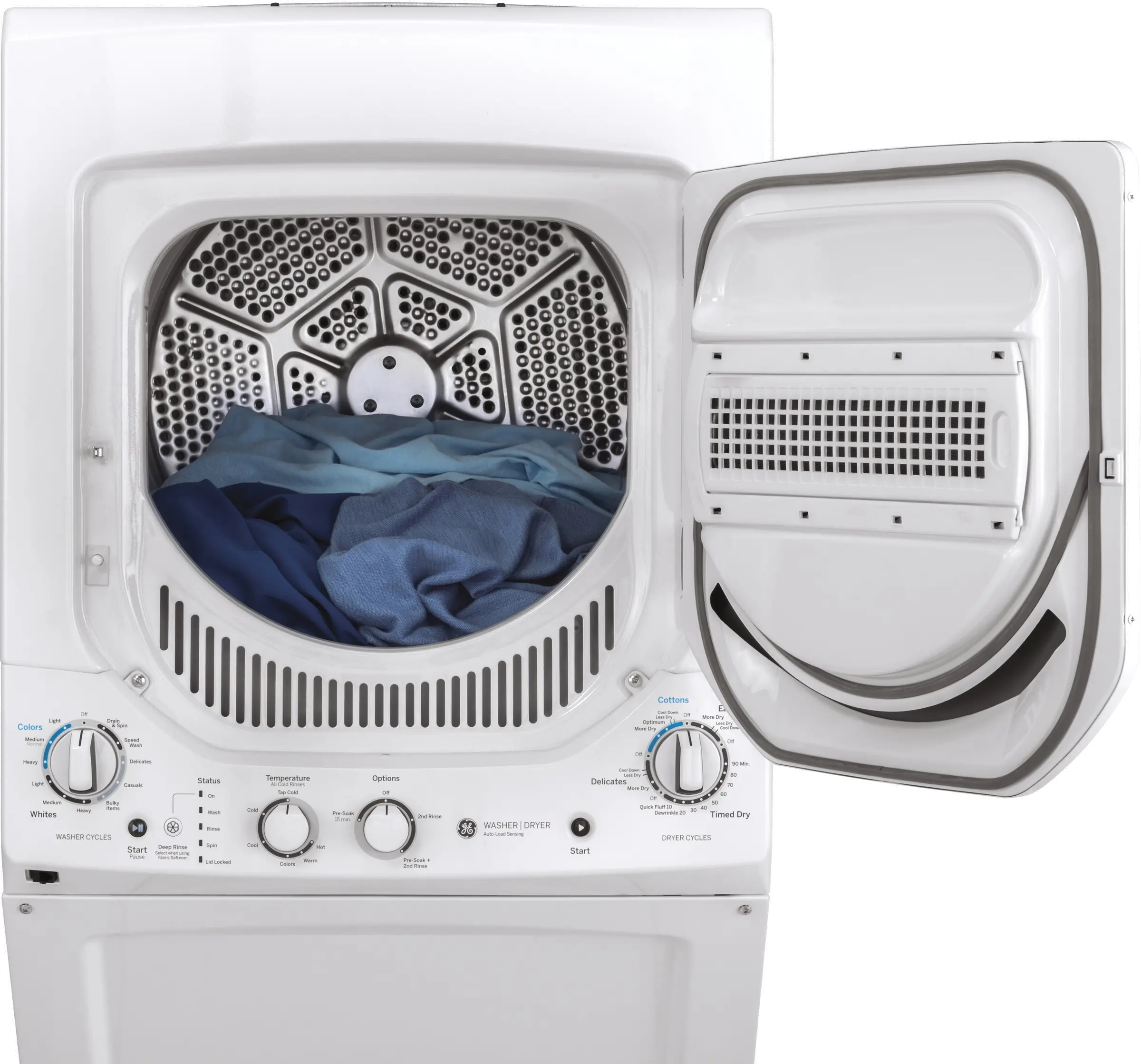 GUD24ESSMWW GE Spacemaker Washer and Electric Dryer Pair - White-5