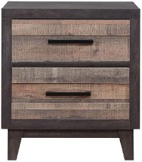 Rustic Industrial Two-Tone Nightstand - Tacoma