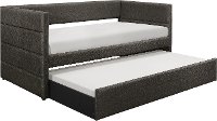Modern Dark Gray Upholstered Daybed with Trundle - Vining-3
