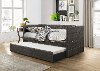Modern Dark Gray Upholstered Daybed with Trundle - Vining-5