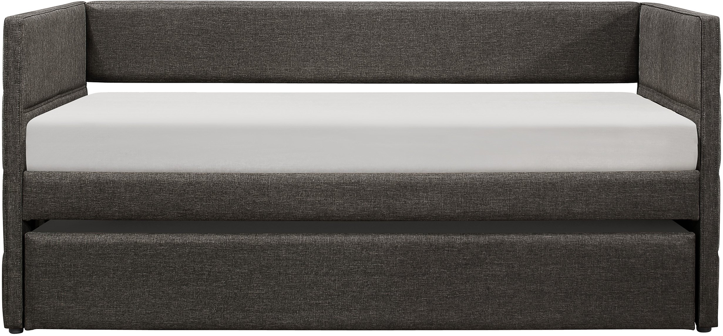 Vining Modern Dark Gray Upholstered Daybed with Trundle-1