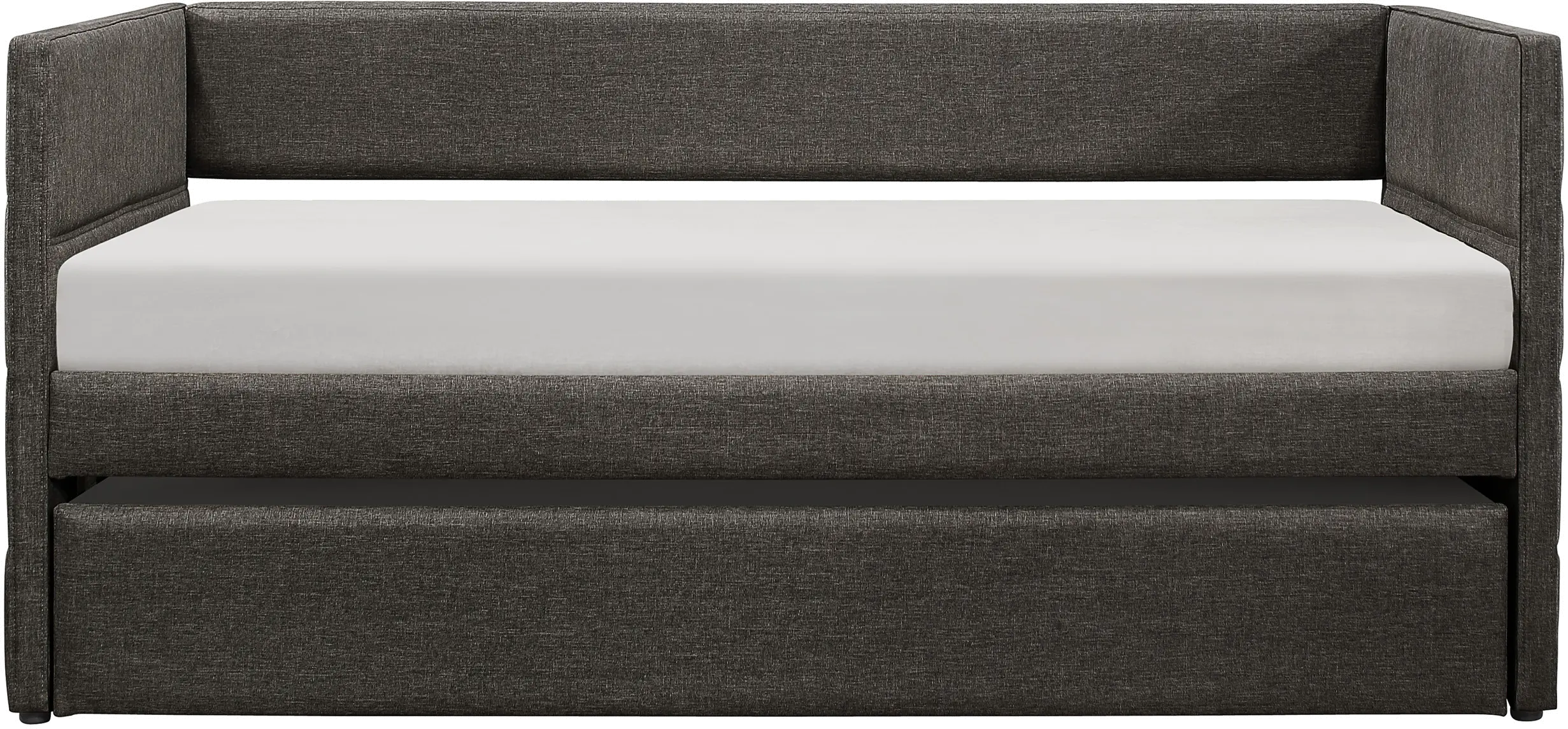 Vining Modern Dark Gray Upholstered Daybed with Trundle-1