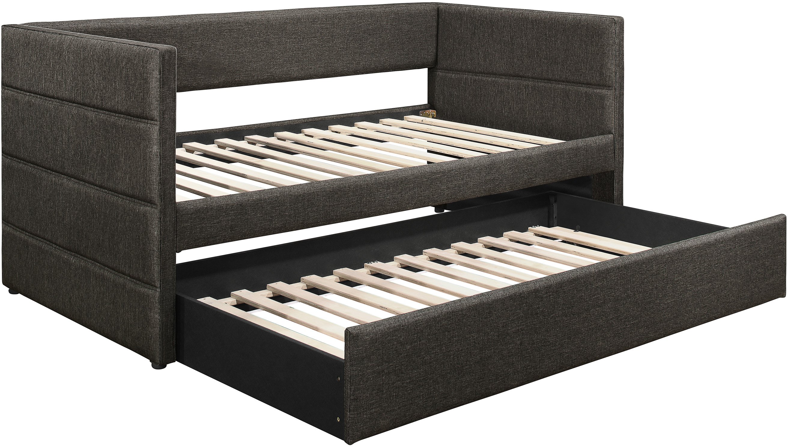 Vining Modern Dark Gray Upholstered Daybed with Trundle-4