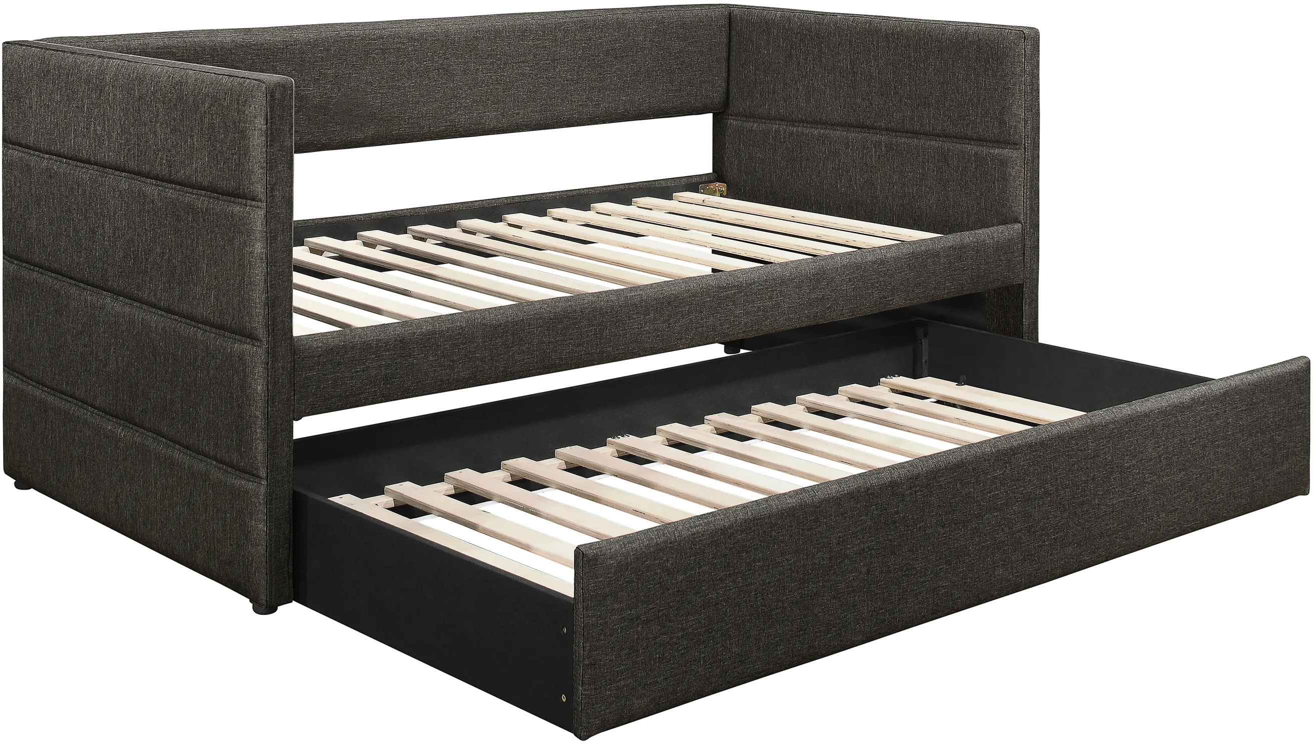 Vining Modern Dark Gray Upholstered Daybed with Trundle-4