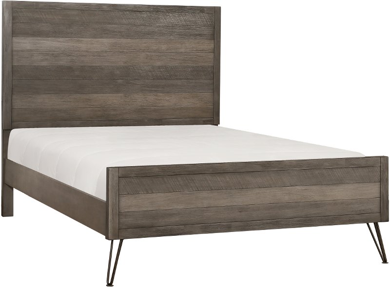 Modern Industrial Gray Queen Bed Urbanite