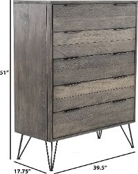 Modern Industrial Gray Chest of Drawers - Urbanite-3