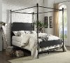 Clearance Classic Industrial Bronze Queen Metal Canopy Bed - Maddie