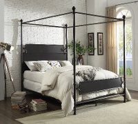 Classic Industrial Bronze King Metal Canopy Bed - Maddie