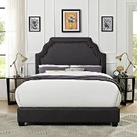 KF705009CL Classic Charcoal Gray Queen Upholstered Bed - Loren