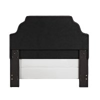 KF705009CL Classic Charcoal Gray Queen Upholstered Bed - Loren-6
