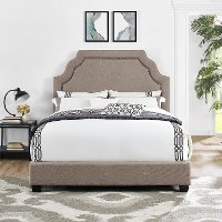 KF705009OL Classic Oatmeal Linen Queen Upholstered Bed - Loren-2