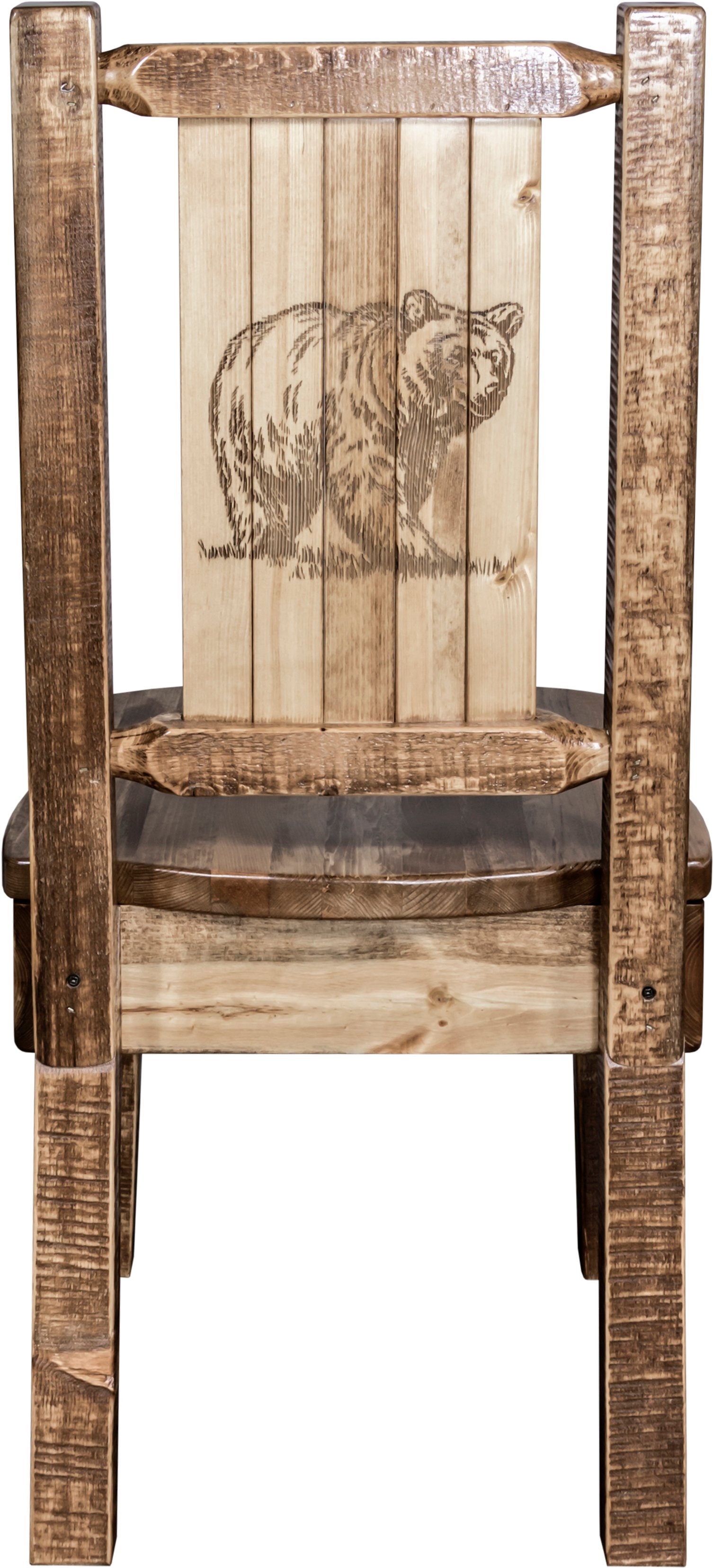 Rustic Laser Engraved Bear Dining Chair - Homestead-2