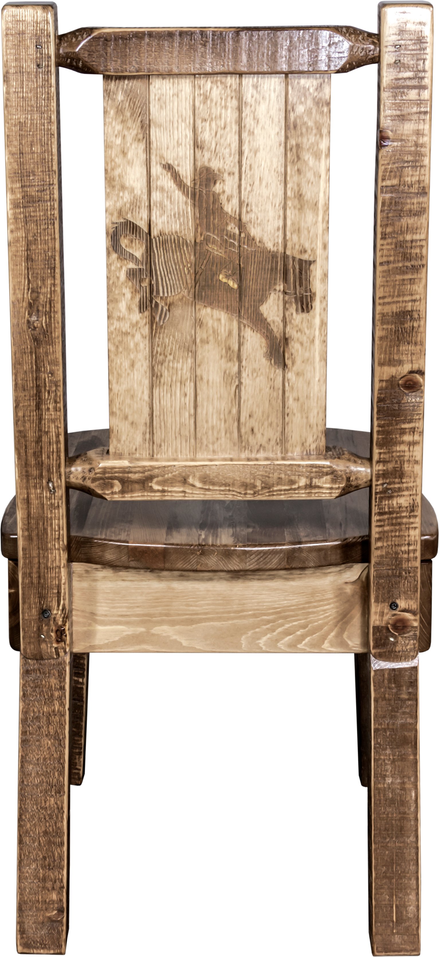 Rustic Laser Engraved Bronc Dining Chair - Homestead-2
