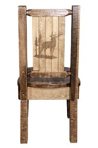 MWHCKSCNSLLZELK Rustic Laser Engraved Elk Dining Chair - Homestead-2