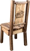 MWHCKSCNSLLZMOOSE Rustic Laser Engraved Moose Dining Chair - Homestead