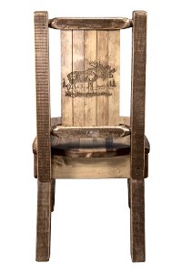 MWHCKSCNSLLZMOOSE Rustic Laser Engraved Moose Dining Chair - Homestead-2