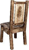 MWHCKSCNSLLZPINE Rustic Laser Engraved Pine Tree Dining Chair - Homestead