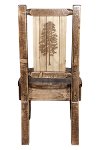 MWHCKSCNSLLZPINE Rustic Laser Engraved Pine Tree Dining Chair - Homestead-2