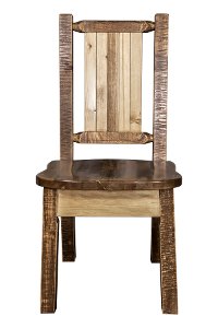 MWHCKSCNSLLZPINE Rustic Laser Engraved Pine Tree Dining Chair - Homestead-3