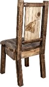 MWHCKSCNSLLZWOLF Rustic Laser Engraved Wolf Dining Chair - Homestead