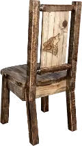 Rustic Laser Engraved Wolf Dining Chair - Homestead
