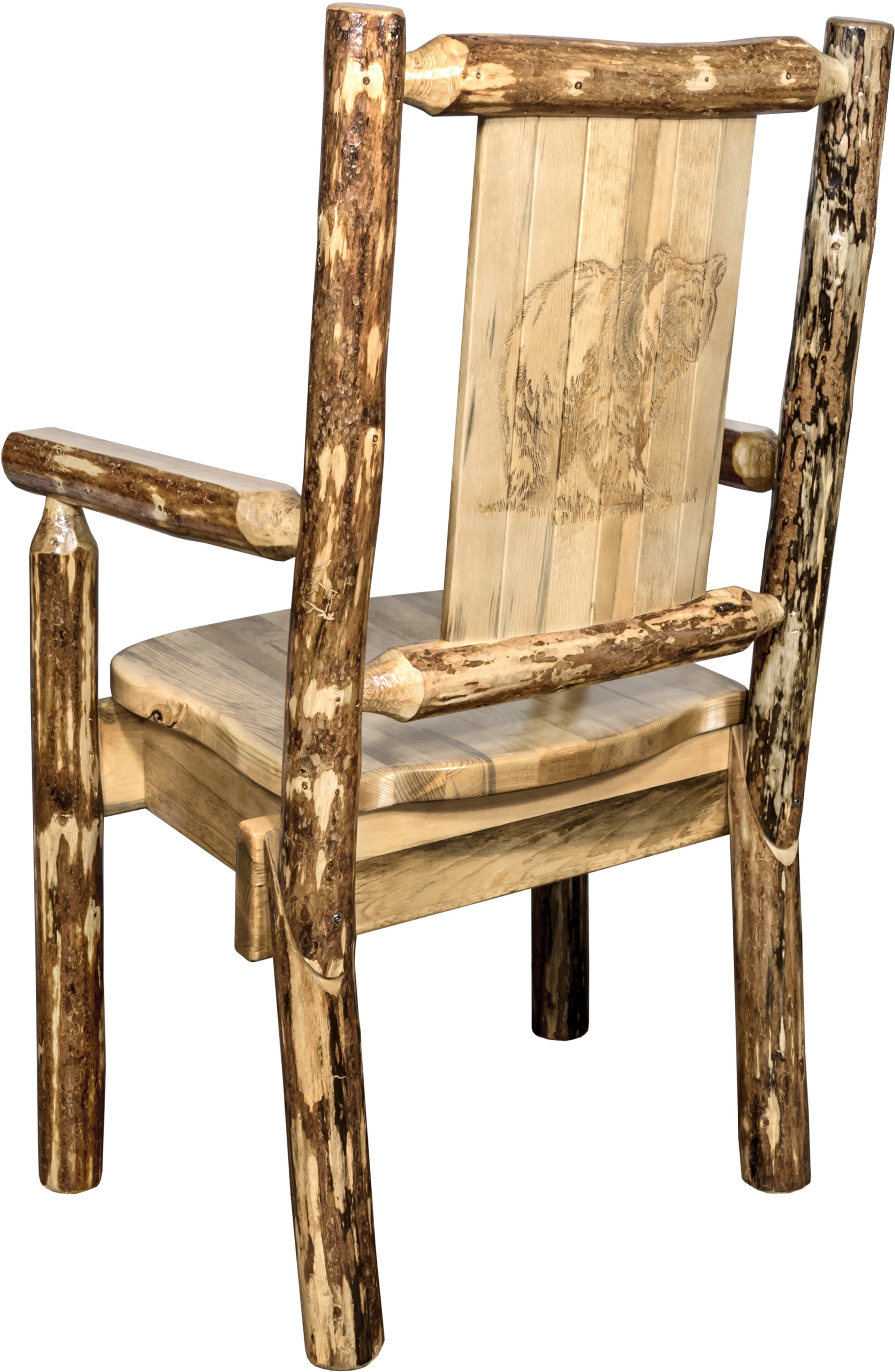 Captain's Dining Chair with Laser Engraved Bear - Glacier-1