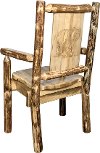 MWGCCASCNLZBEAR Captain's Dining Chair with Laser Engraved Bear - Glacier