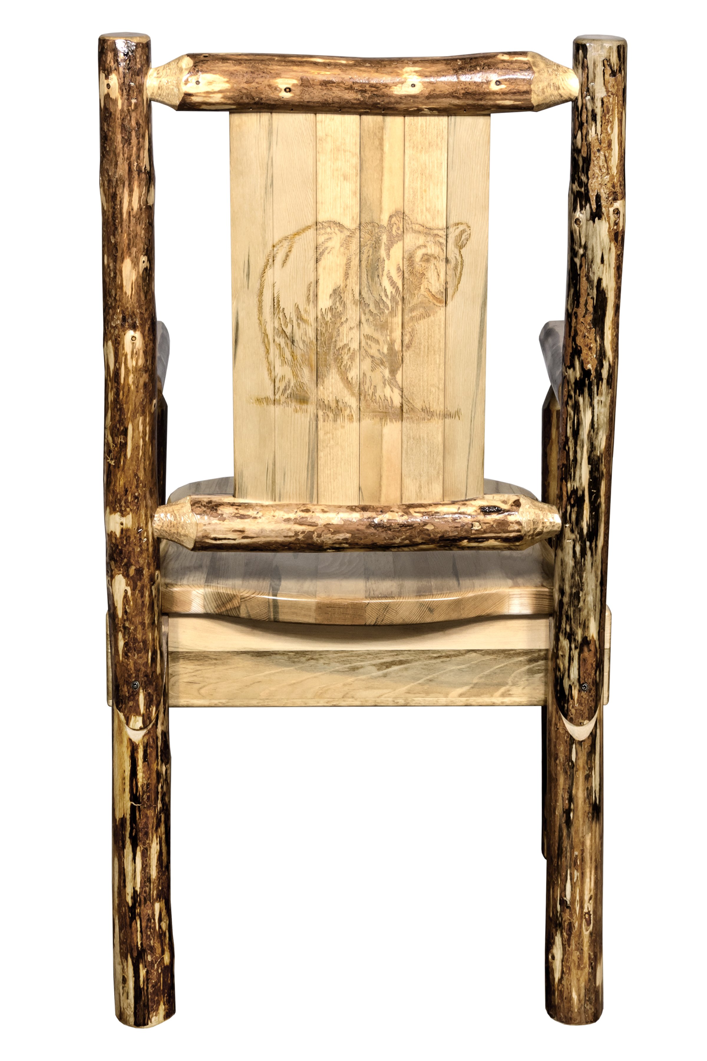 Captain's Dining Chair with Laser Engraved Bear - Glacier-2