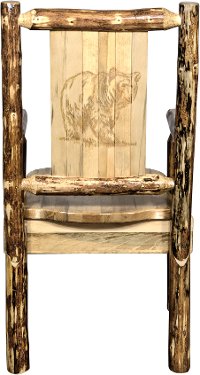MWGCCASCNLZBEAR Captain's Dining Chair with Laser Engraved Bear - Glacier-2