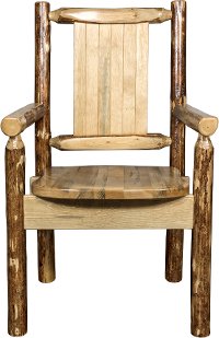 MWGCCASCNLZBEAR Captain's Dining Chair with Laser Engraved Bear - Glacier-4