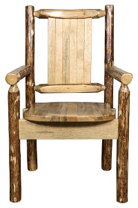 MWGCCASCNLZBRONC Captain's Dining Chair with Laser Engraved Bronc - Glacier-2