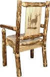 MWGCCASCNLZELK Captain's Dining Chair with Laser Engraved Elk - Glacier