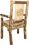 MWGCCASCNLZMOOSE Captain's Dining Chair with Laser Engraved Moose - Glacier