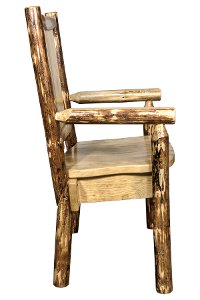 MWGCCASCNLZMOOSE Captain's Dining Chair with Laser Engraved Moose - Glacier-4