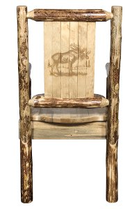 MWGCCASCNLZMOOSE Captain's Dining Chair with Laser Engraved Moose - Glacier-5