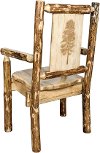 MWGCCASCNLZPINE Captain's Dining Chair with Laser Engraved Pine Tree - Glacier