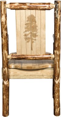 MWGCCASCNLZPINE Captain's Dining Chair with Laser Engraved Pine Tree - Glacier-2