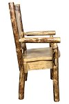 MWGCCASCNLZPINE Captain's Dining Chair with Laser Engraved Pine Tree - Glacier-5