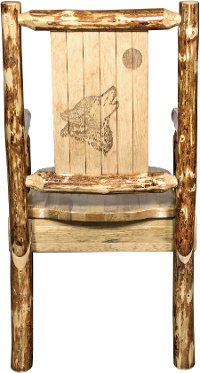 MWGCCASCNLZWOLF Captain's Dining Chair with Laser Engraved Wolf - Glacier-2