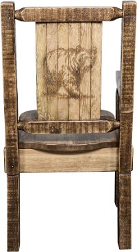 MWHCCASCNSLLZBEAR Captain's Dining Room Chair with Laser Engraved Bear - Homestead-2